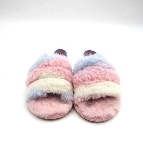 UGG Girl’s Fluff Yeah Slipper Slide Cali Collage in Multi Sz 7 - Picture 2 of 8